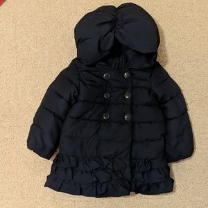 Baby gap girls ruffled puffer coat 12-18 months